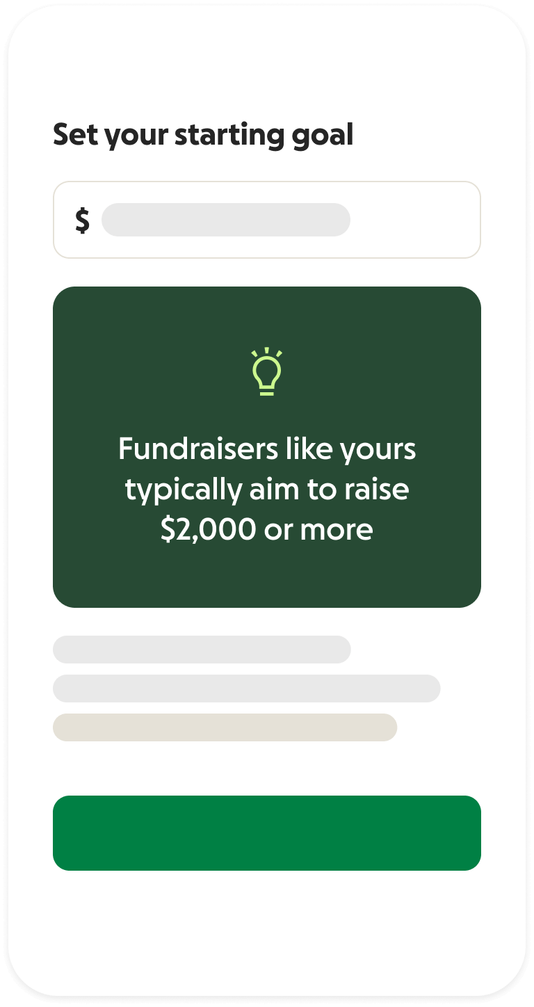 Choose your fundraising goal